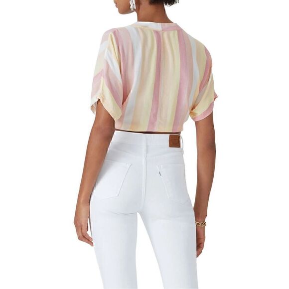 $168 Rails Striped Blouse Womens Small Coastal Chic Beachy Soft Girl Old Money - Picture 3 of 11